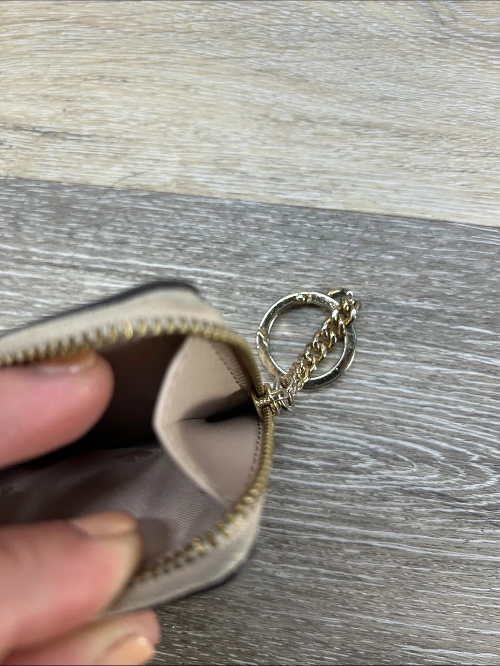 kate spade Metallic Rose Gold Card Wallet with Keyring